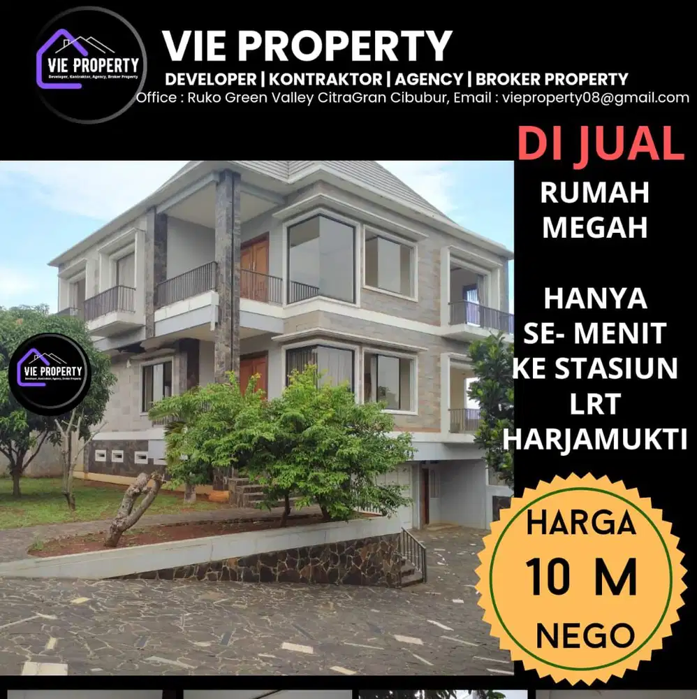Rumah Dekat stasiun LRT Harjamukti Siap Huni ada Kolam Renang