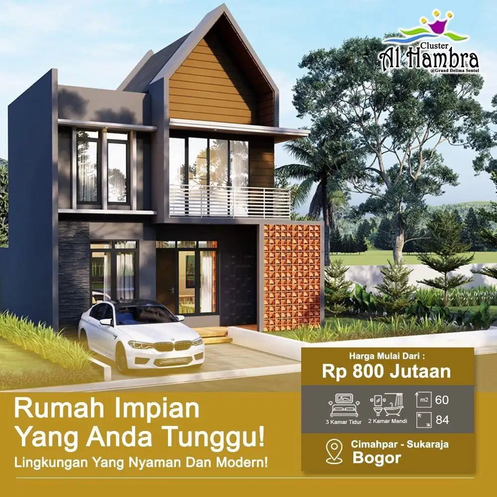 Rumah 2 Lantai Jalan Raya Sukaraja Kab Bogor SHM