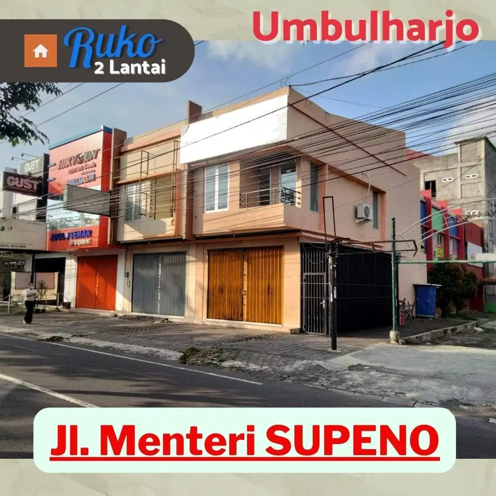 Ruko 2 lantai strategis Jogja Jl.Menteri Supeno Ltanah 142 m² LB 125 m