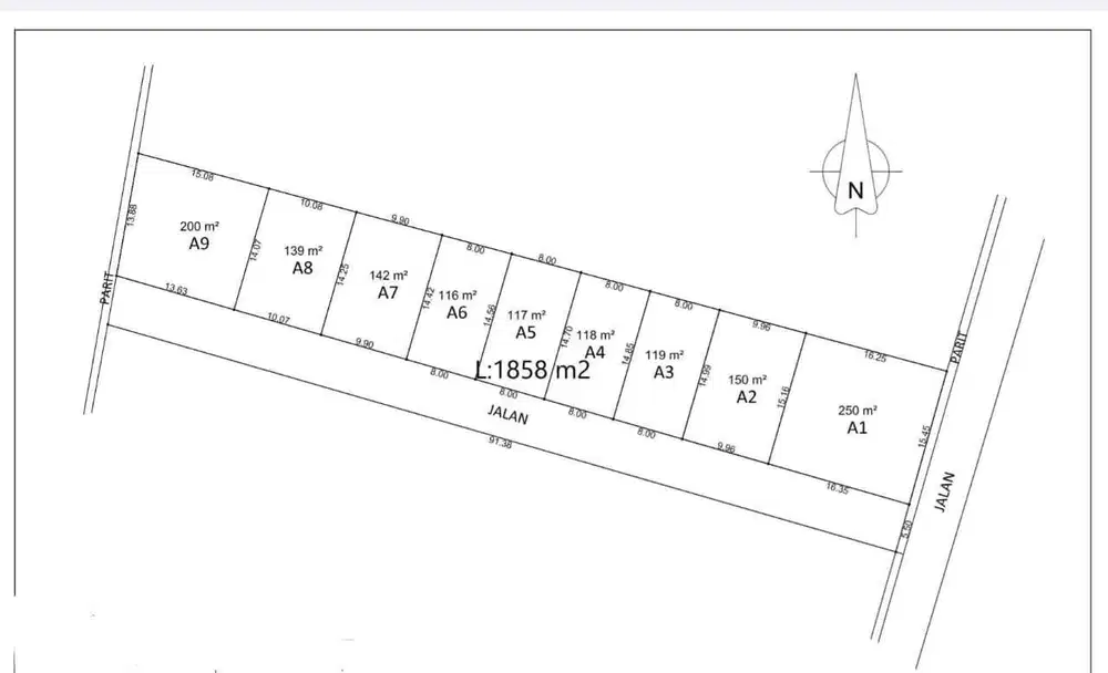 Tanah JogjaTepi Jalan Aspal Dekat Kampus UII Cocok Kost dan Villa