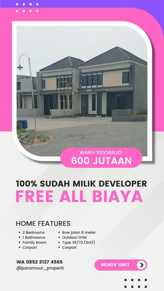 Rumah mewah Ready selangkah ke pintu tol Tambak Sumur Sidoarjo