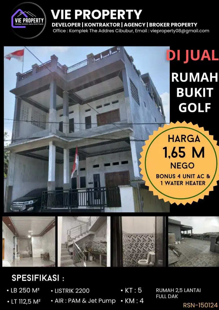 BUKITGOLF Dijual Cepat Rumah Ada Roof Top Banyak Bonus