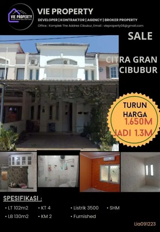 Rumah  citra gran cibubur siap huni dekat pintu tol