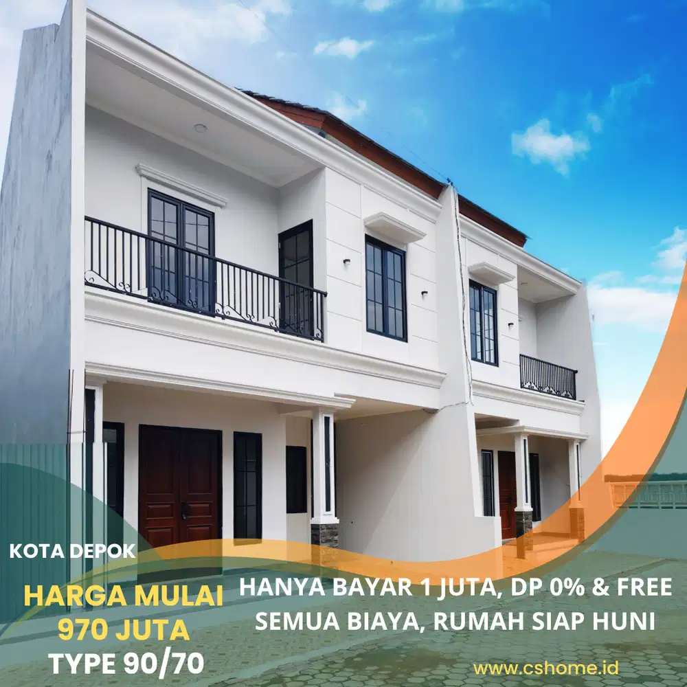 Rumah Siap Huni 2Lantai Klasik Modern Dekat Stasiun Depok & Toll