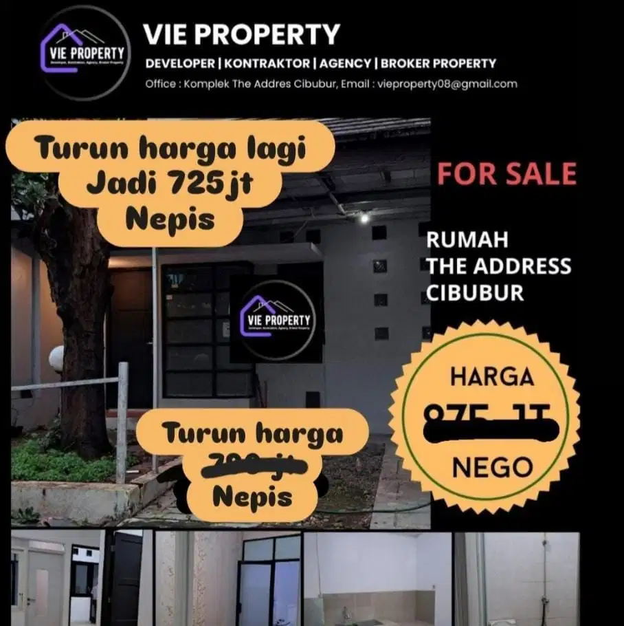 THE ADDRESS CIBUBUR RUMAH SIAP HUNI DALAM CLUSTER ADA KOLAM RENANG