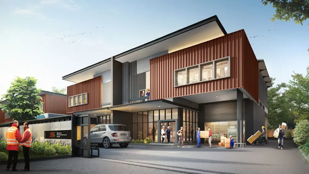 Gudang Smart Manufacturing Hub Posisi Hoek Kawasan Industri Jababeka