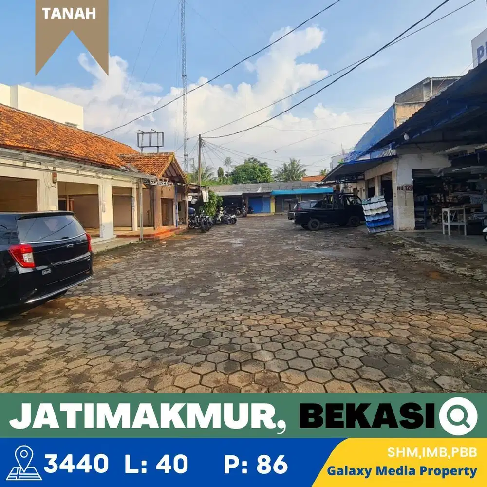 Dijual tanah bonus bangunan nempel jln raya dijstimakmur
