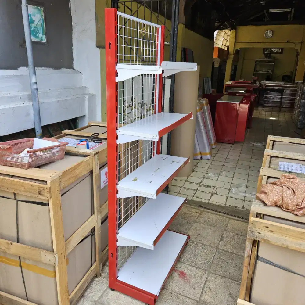 Rak Toko Gondola Minimarket Single End Tinggi 180cm BEKAS
