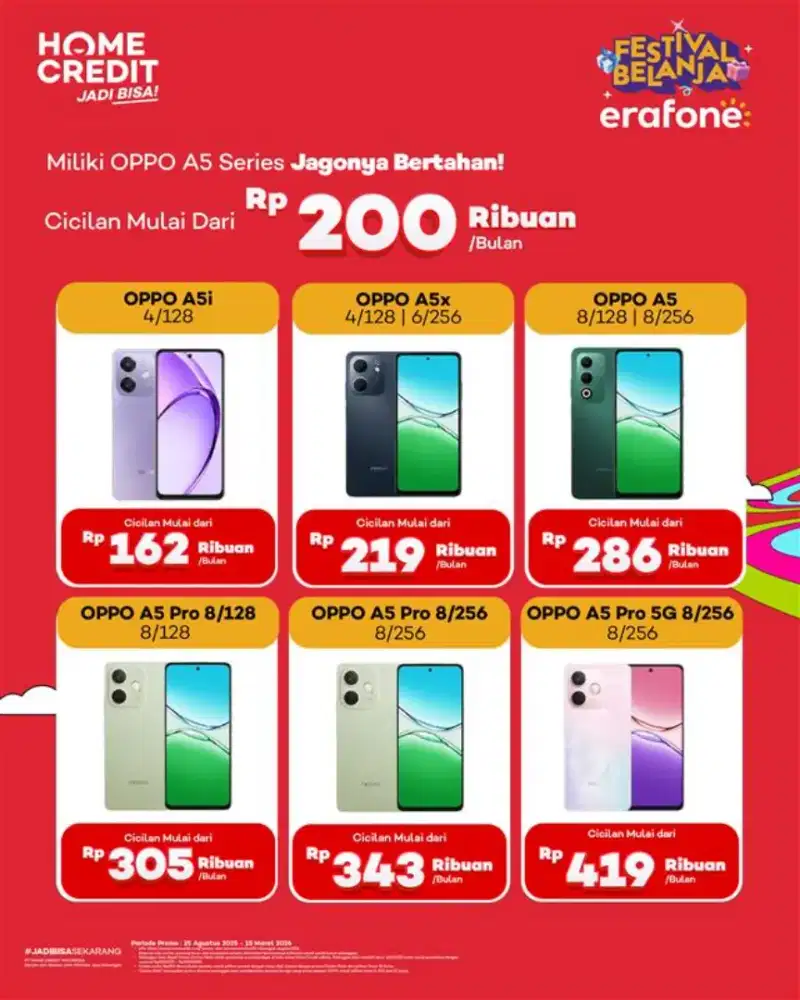 PROMO KREDIT HP OPPO A5 SERIES MULAI 200 RIBUAN