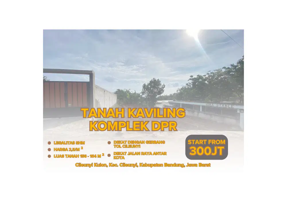 Tanah Kavling siap bangun legalitas SHM dekat dengan Toll Cileunyi