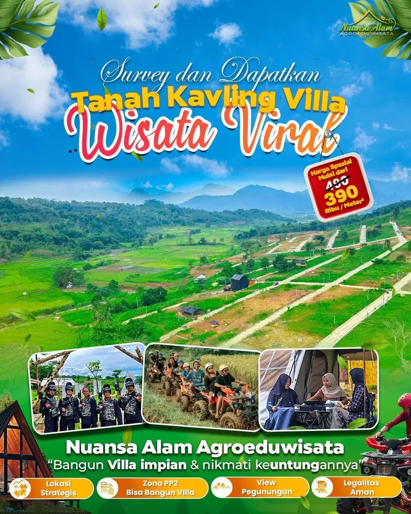 Dijual tanah murah legalitas SHM strtegis view di kelilingi pegunungan