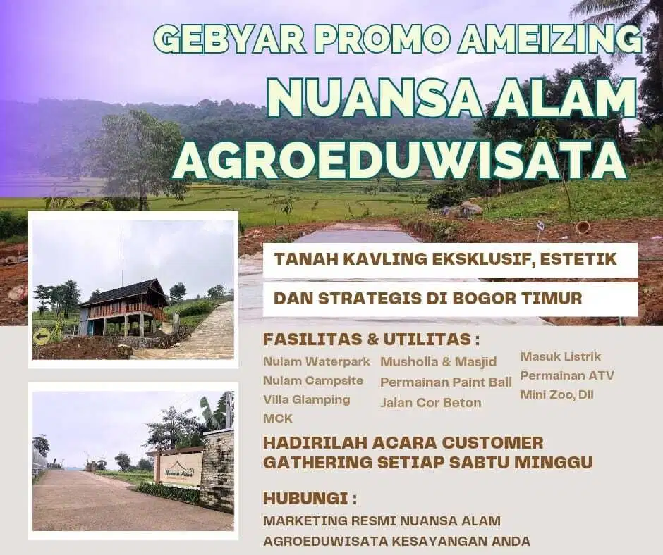 Tanah kavling murah eksklusif di Bogor legalitas SHM View estetik