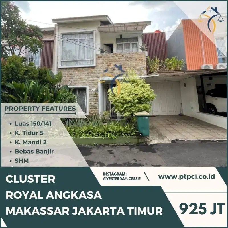 DIJUAL RUMAH DI CLUSTER ROYAL ANGKASA MAKASAR JAKARTA TIMUR