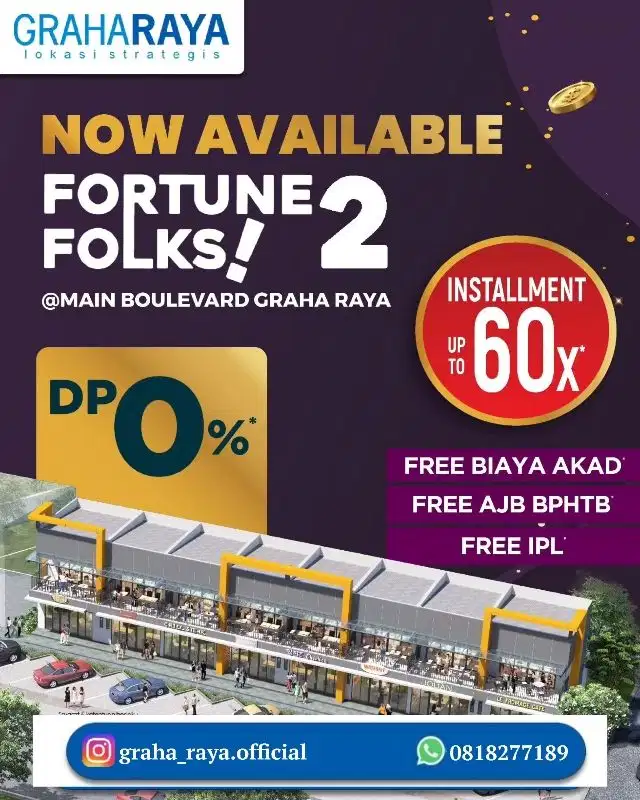 Ruko Baru 2 Lantai Fortune Folks 2 Graha Raya Bintaro