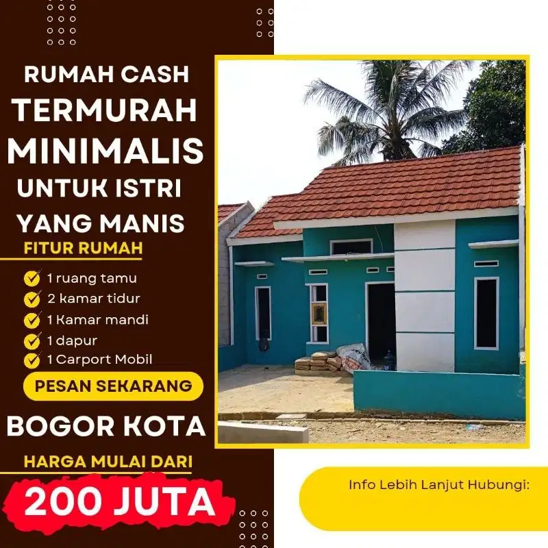 Rumah Akses 2 Mobil Di Bogor Kota Untuk Istri Tercinta
