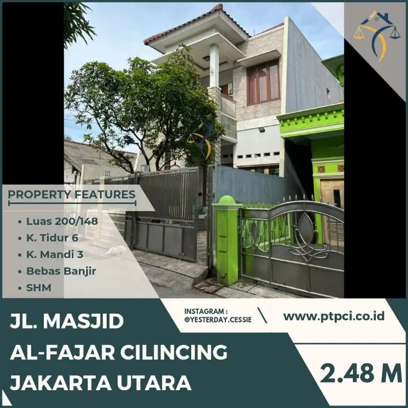 DIJUAL RUMAH DI JL. MASJID AL-FAJAR CILINCING JAKARTA UTARA