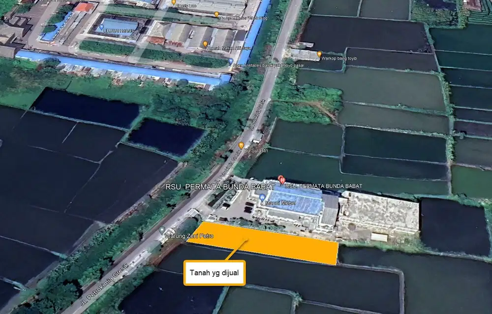 Dijual Tanah disamping / nempel  rumah sakit besar di kota babat