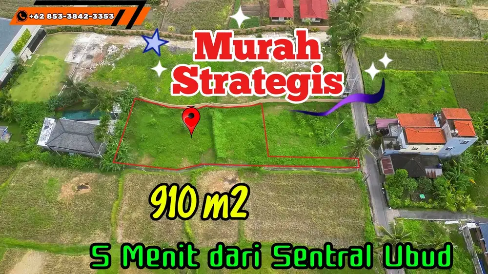 Affordable 910 sqm Suitable for Villa in Ubud Pejeng