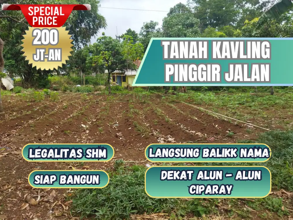 Tanah Kavling lokasi strategis pinggil jalan daerah Ciparay