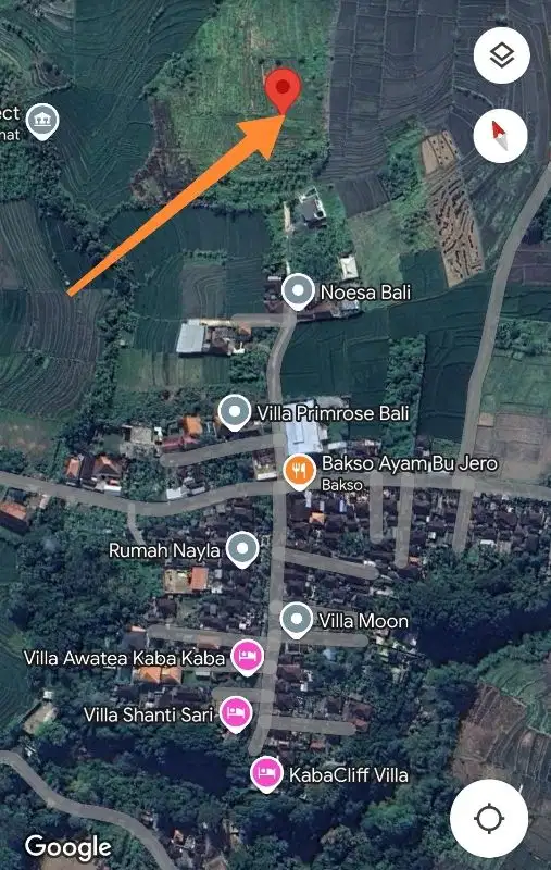 tanah villa, tanah view sawah, tanah di kaba kaba