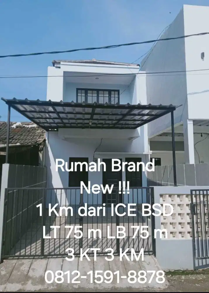 Dijual Rumah Brand New 2 lt , di Bumi Puspitek Asri, 1 km dari ICE BSD