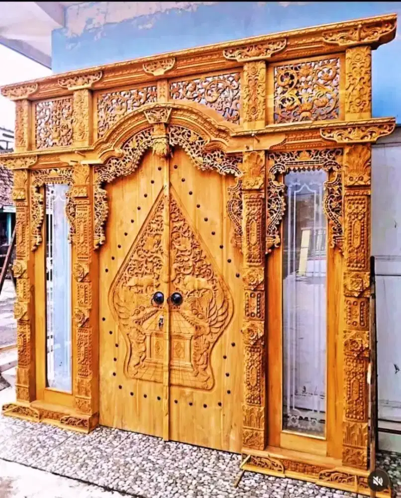 Pintu Gebyok Jawa Motif kelir wayang