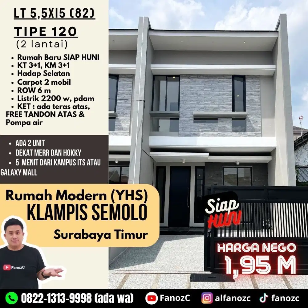 jual rumah surabaya, rumah klampis, rumah modern minimalis, rumah surabaya