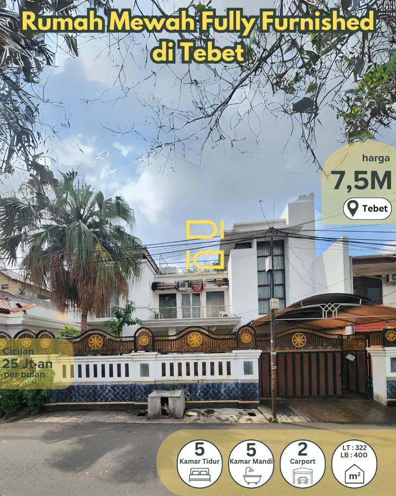 Rumah dijual di tebet jakarta selatan startegis full furnished