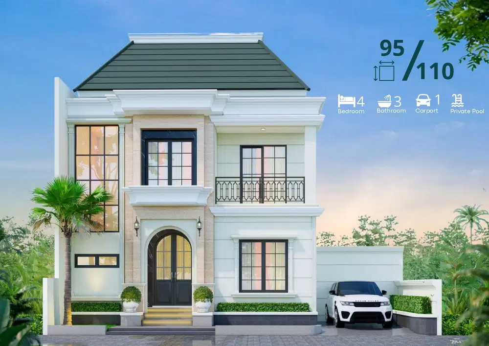 Rumah 2 Lantai Perumahan Dijual Sleman Jogja, SHM: Free Private Pool