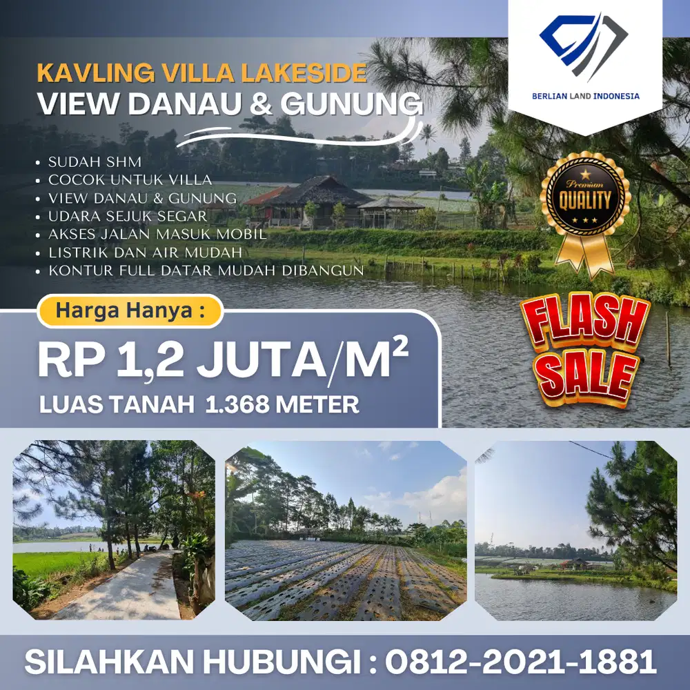 Jual tanah view danau dan gunung di Bandung