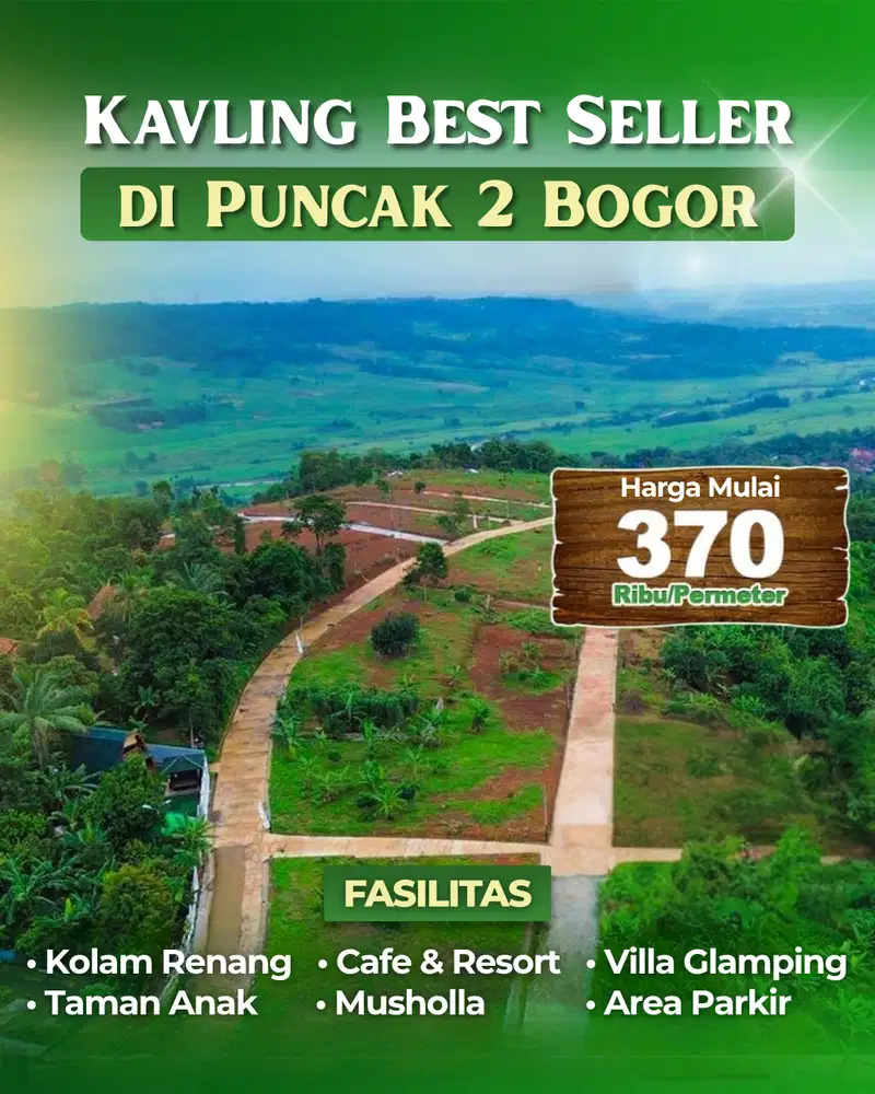 Dijual Kavling Villa SHM di Zona Kuning Daerah Puncak Dua Bogor
