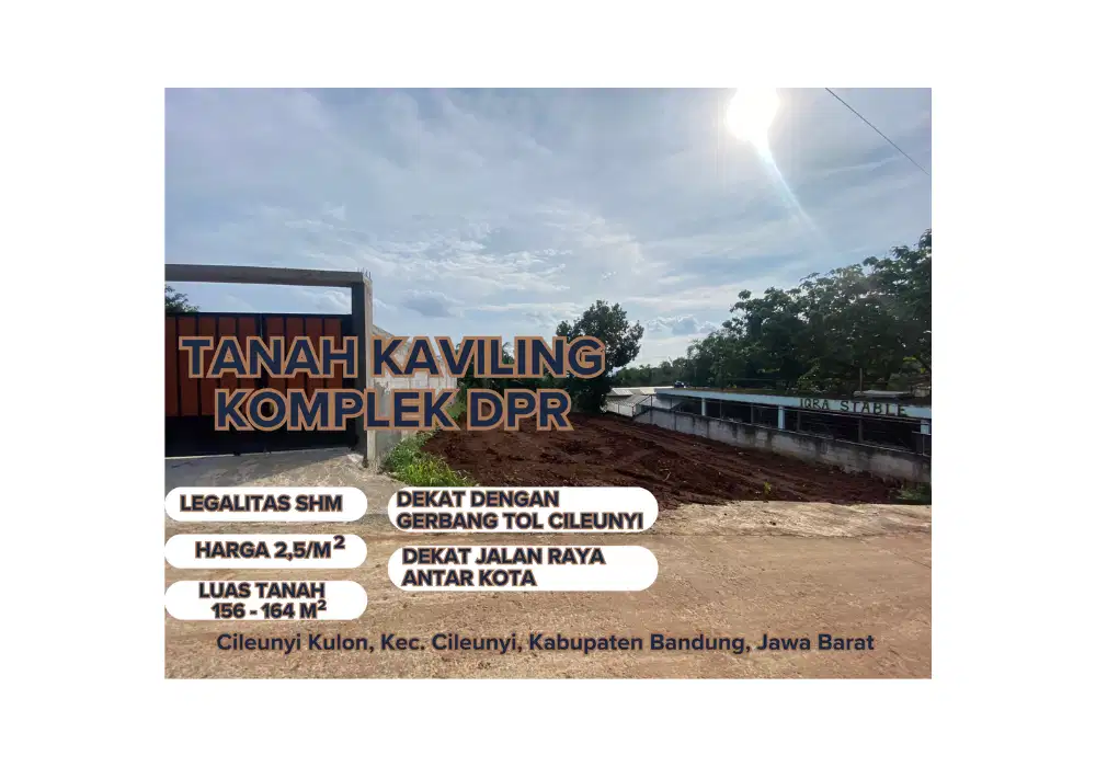 Tanah Kavling siap bangun legalitas SHM dekat dengan Toll Cileunyi