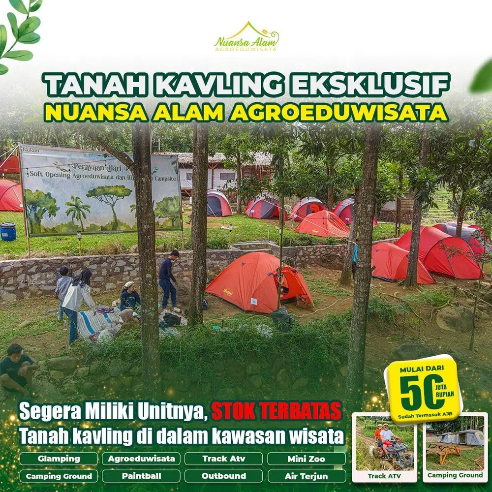 Keseruan ,keyamanan punya tanah di linkungan wisata hanya di agroeduwi