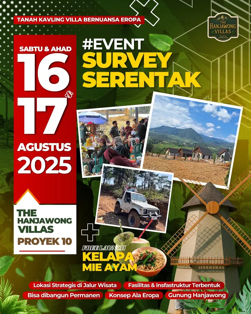 Tanah murah estetik legalitas SHM View pegunungan HANJAWONG yg asri