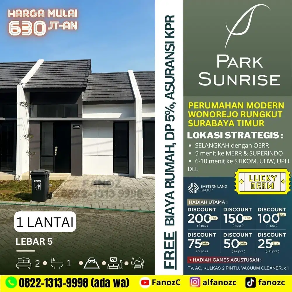 Park Sunrise, Perumahan Surabaya, Modern, Minimalis 1 Lt