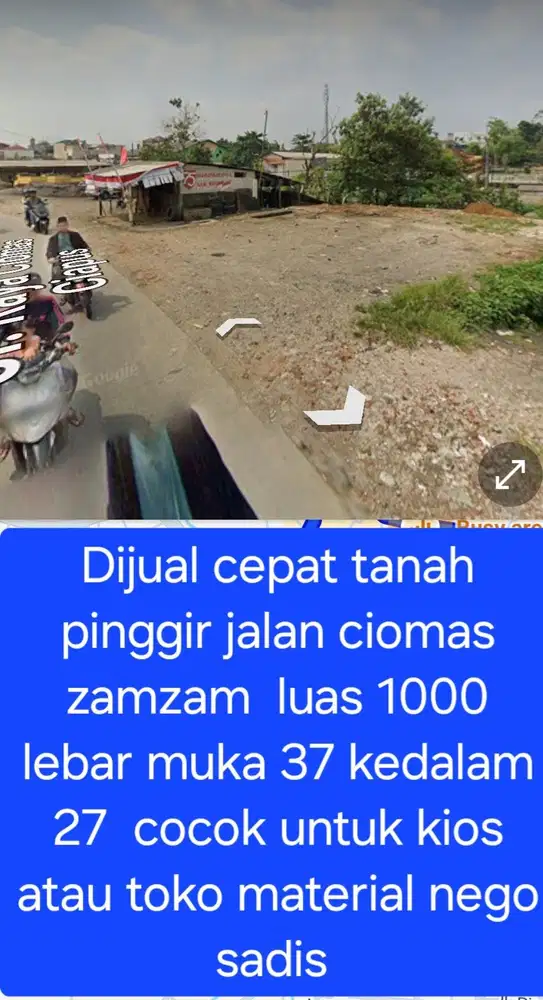 Jual murah tanah di pinggir jalan raya cipmas