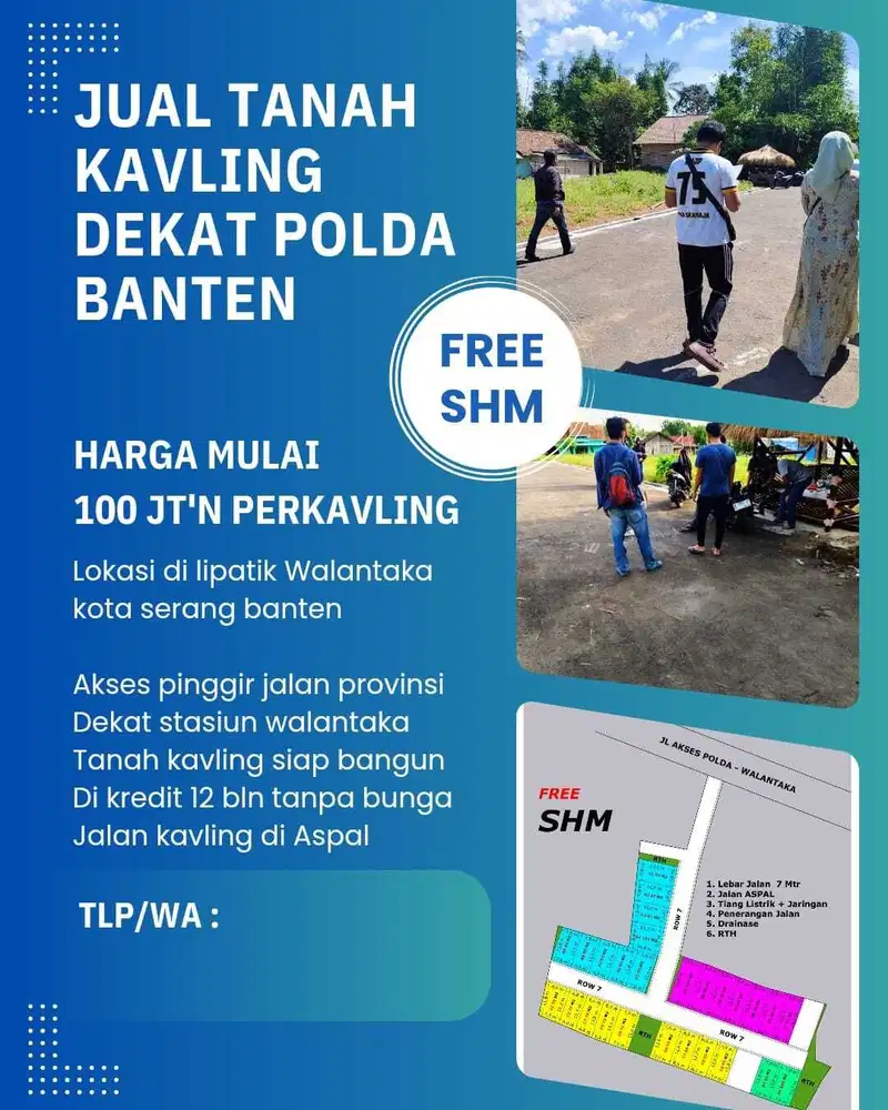 Tanah Kavling lipatik dekat polda banten