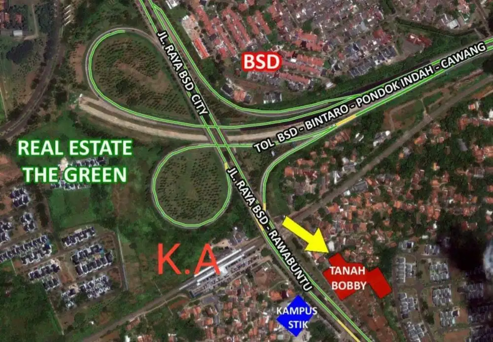 Dijual Cepat Tanah Samping Stasiun Rawabuntu , Exit Toll Jorr , BSD