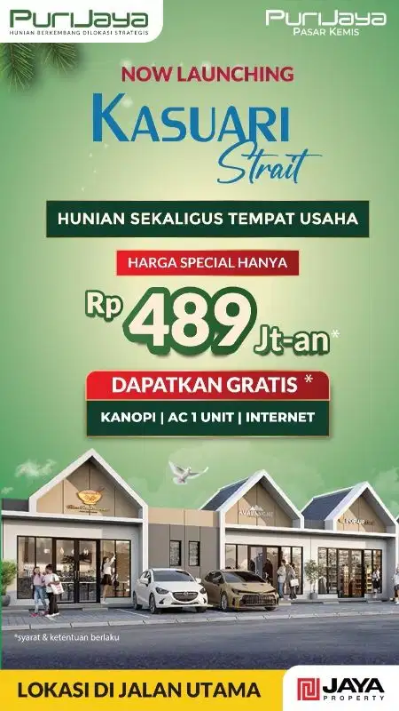 Rumah USAHA Kasuari PURI JAYA Pasar Kemis Bisa untuk Usaha