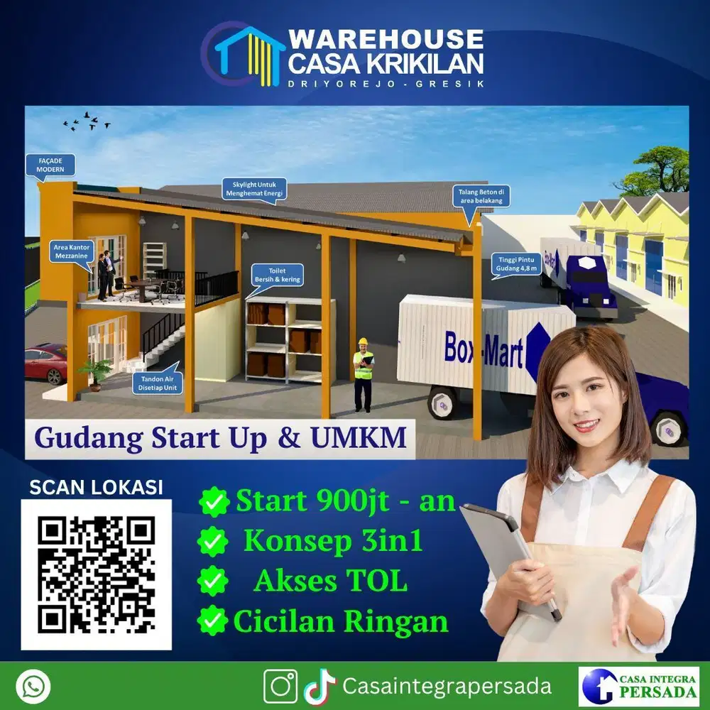 Pergudangan Casa Krikilan,Driyorejo, Gresik. Warehouse. Konsep Baru