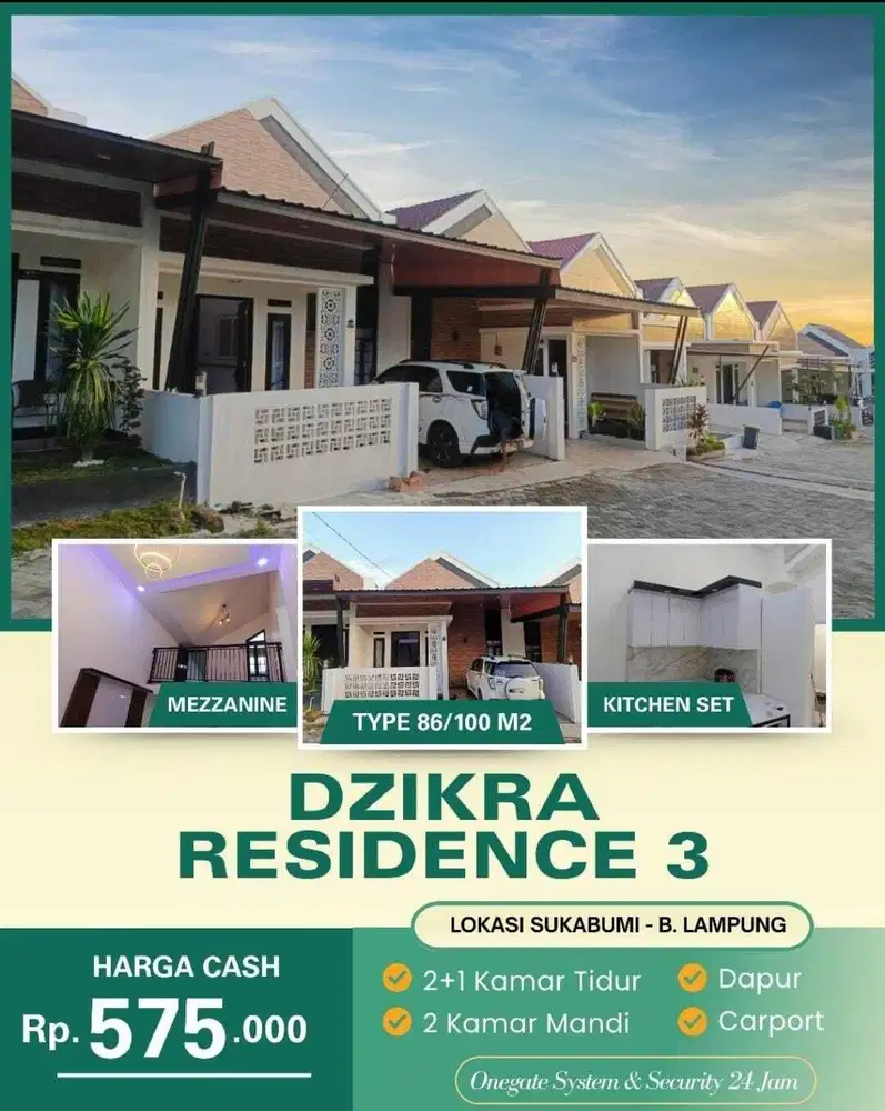 Dijual Rumah Dzikra Residence 3 Sukabumi