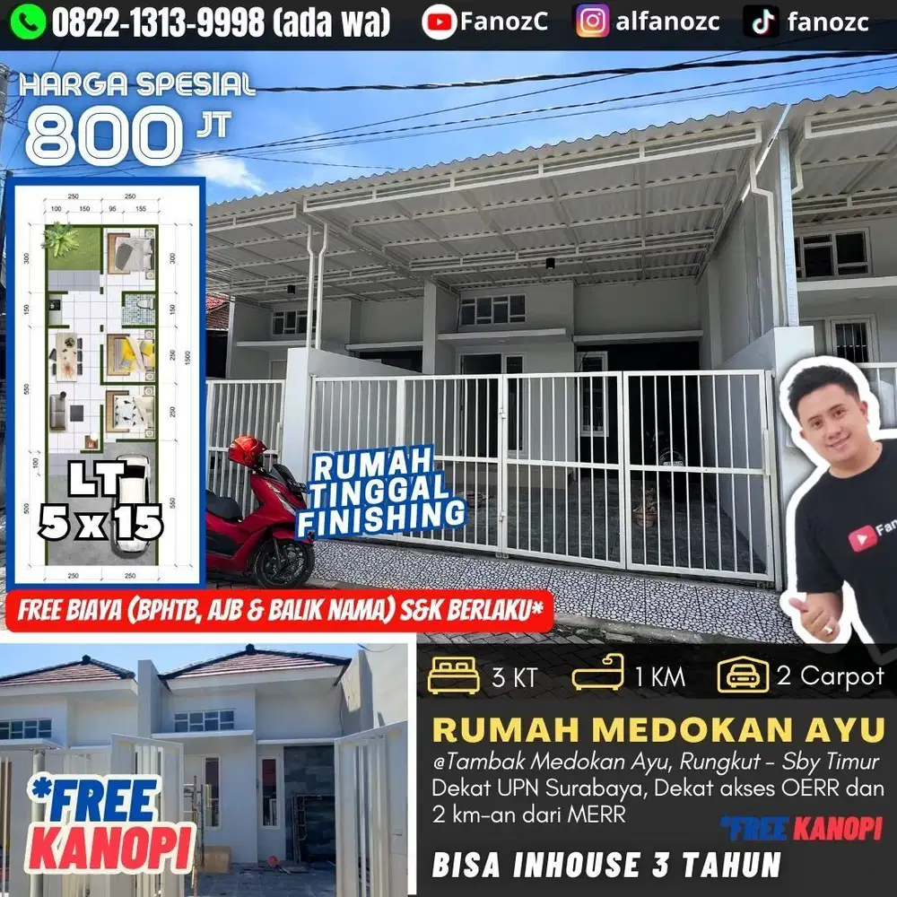 rumah minimalis surabaya, jual rumah surabaya, rumah rungkut, rumah baru 1 lantai
