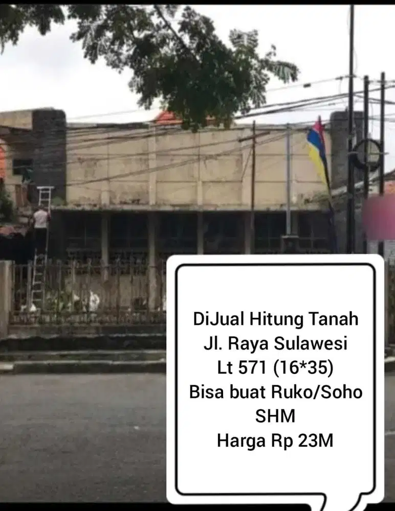 dijual Rumah NOL Jalan Raya Sulawesi hitung Tanah 16x35 cocok u Ruko