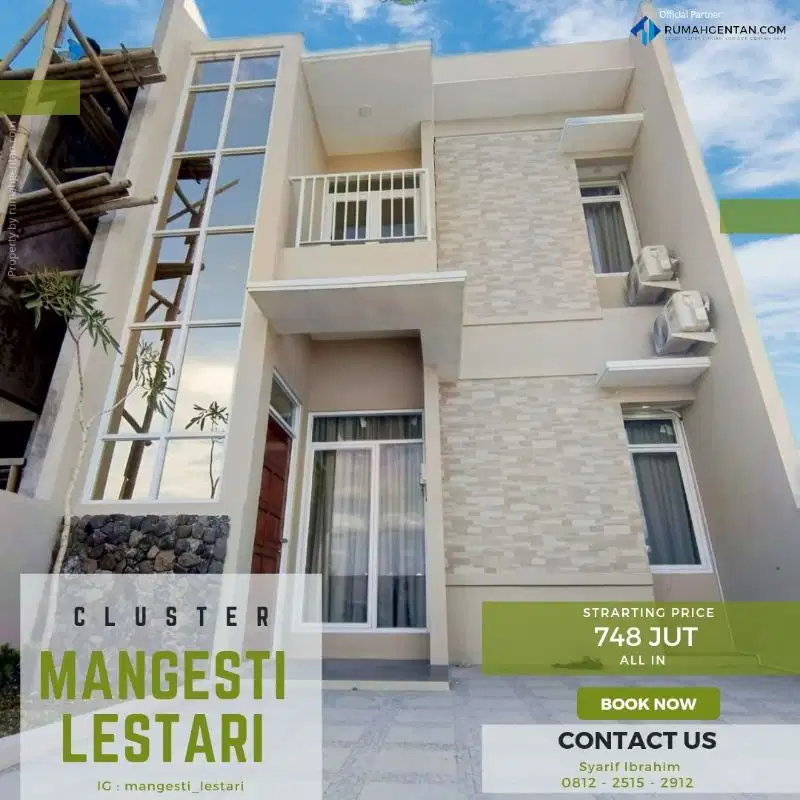 Promo Rumah Gentan Solo Aesthetic 2 Lantai SHM Ready