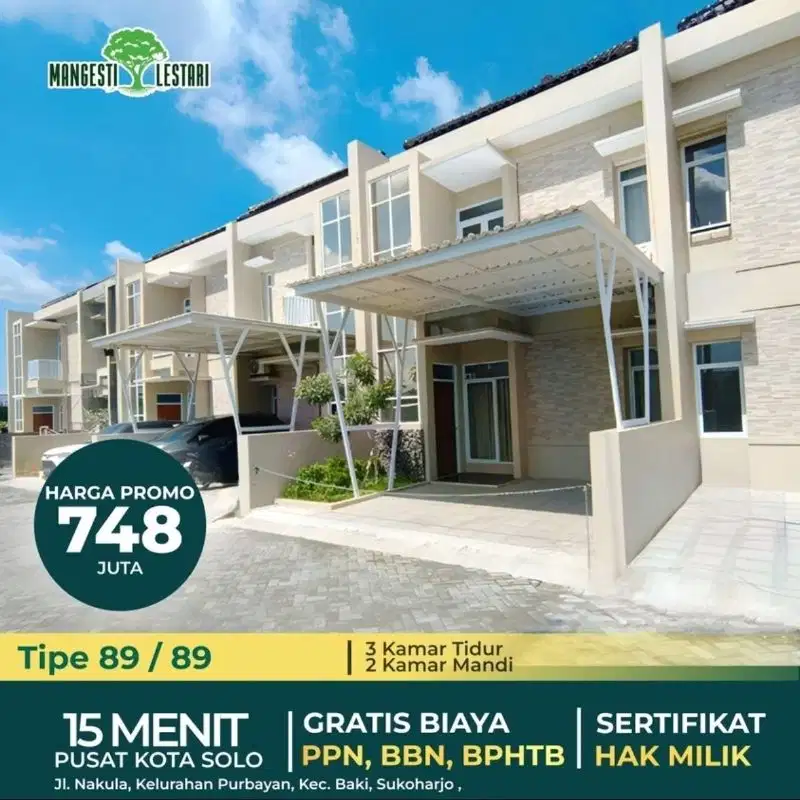 Rumah Premium gentan solo suasana Desa SHM ready