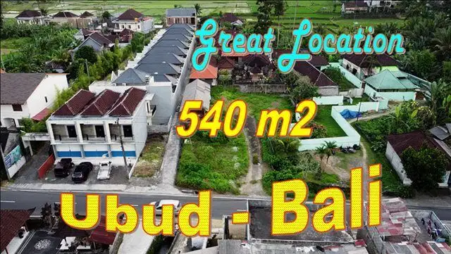 Pinggir Jalan Utama 540 m2 di Sukawati Ubud