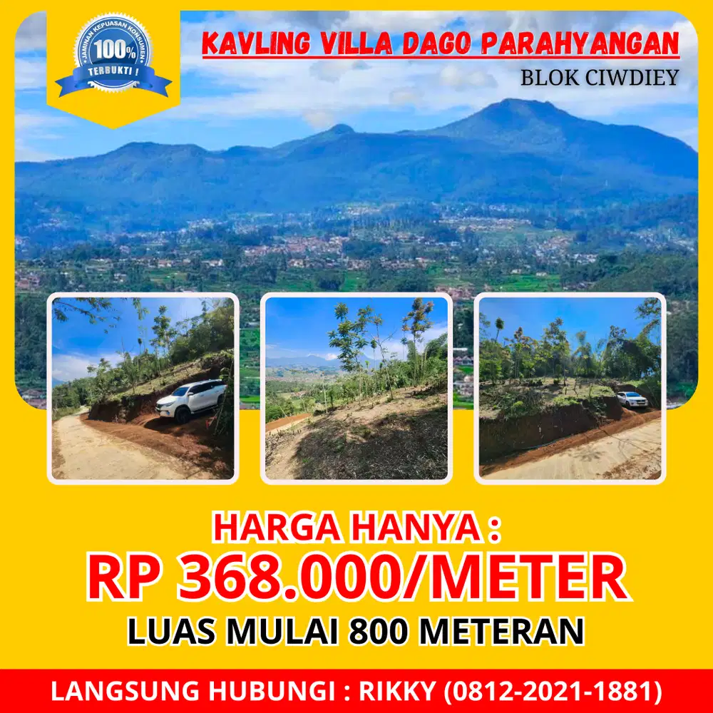 Jual tanah view indah cocok untuk bangun villa di Ciwidey