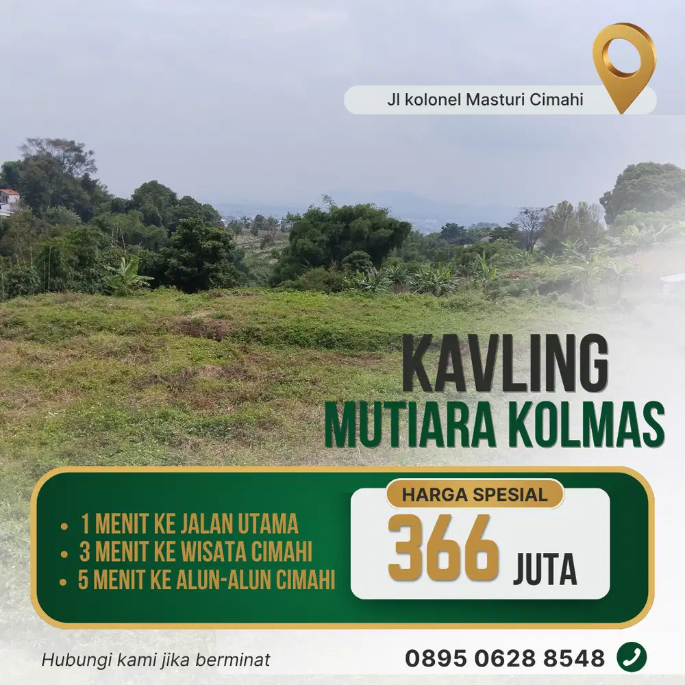 KAVLING SIAP BANGUN DI PUSAT KOTA CIMAHI HARGA MULAI 300 JUTA'AN SHM