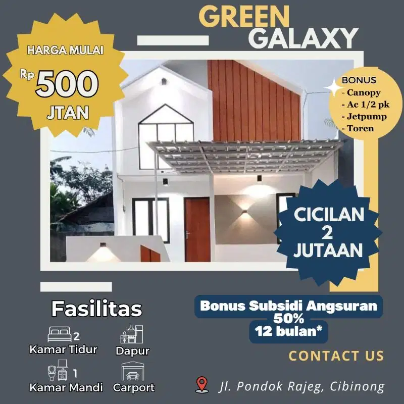 Rumah 1 lantai serasa 2 lantai