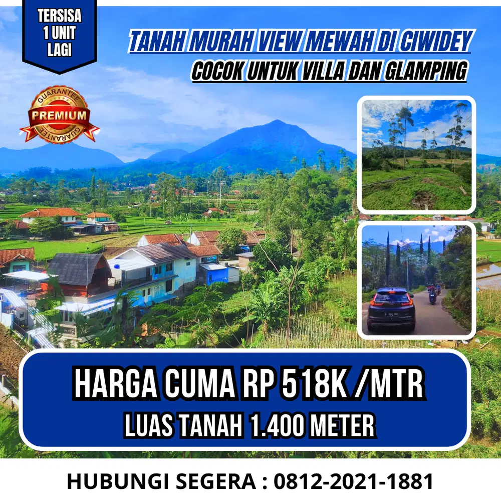 Tanah murah di Ciwidey Cocok untuk Villa dan Glamping